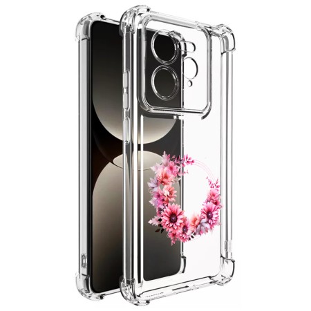 Husa Antisoc pentru Realme GT 7 Pro, AirBag, Pink wreath 1, Clear 