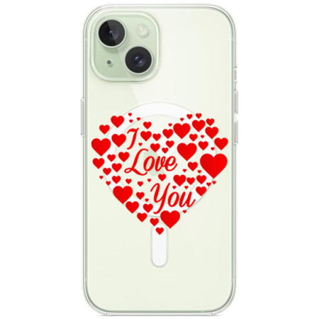 Husa personalizata Apple iPhone 15 Plus, MagSafe, I Love You