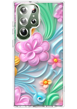 Husa personalizata pentru Samsung Galaxy S23 Ultra, MagSafe Atasare Magnetica, 3D Flower Medley 11