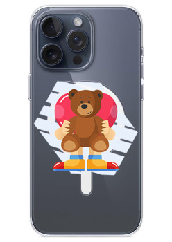 Husa personalizata Apple iPhone 15, MagSafe, Teddy Bear Love