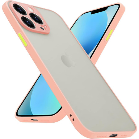 Husa cu protectie la camere si finisaj mat pentru APPLE iPhone, Roz - Alege Modelul!