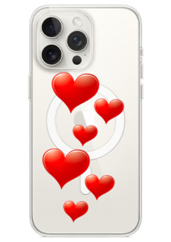 Husa personalizata Apple iPhone 14 Pro, MagSafe, Little Hearts