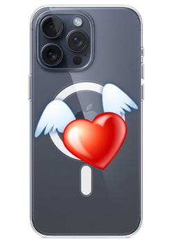 Husa personalizata Apple iPhone 15, MagSafe, Angel Heart