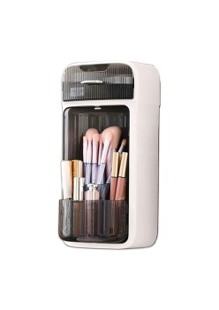 Organizator de produse Cosmetice, Make-up, Doua Sertare, Montare Perete, Negru Transparent