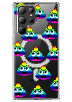 Husa personalizata pentru Samsung Galaxy S23 Ultra, MagSafe Atasare Magnetica, Rainbow Poop