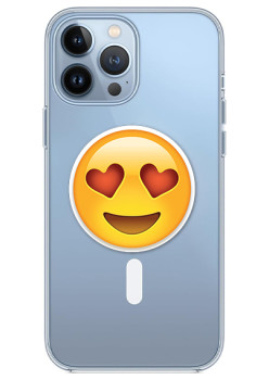 Husa personalizata Apple iPhone 15 Pro Max, MagSafe, Emoji Love Smile