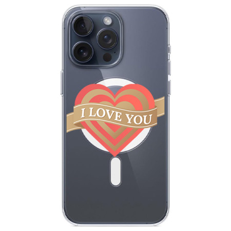 Husa personalizata Apple iPhone 15, MagSafe, Love You