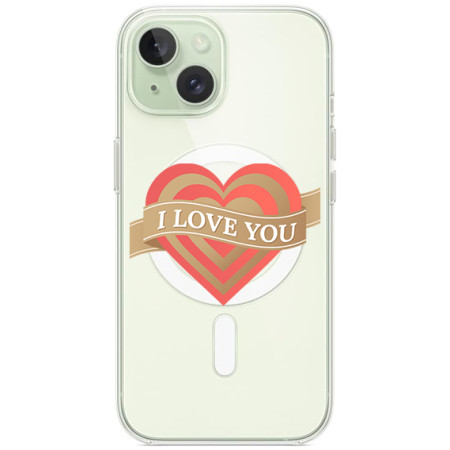 Husa personalizata Apple iPhone 15 Plus, MagSafe, Love You