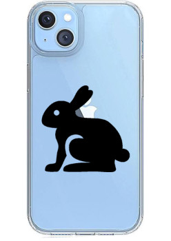 Husa personalizata Apple iPhone 14, Black Bunny