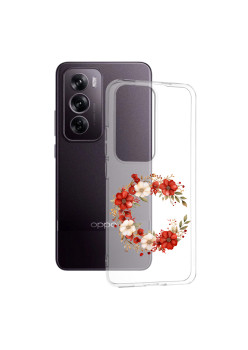 Husa pentru Oppo Reno12 Pro, Tech Flower Ring 1, Pro-Slim, Clear