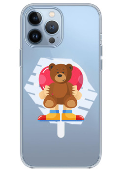 Husa personalizata Apple iPhone 15 Pro Max, MagSafe, Teddy Bear Love