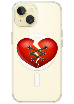 Husa personalizata Apple iPhone 14, MagSafe, Stitched Heart