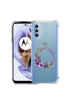 Husa Antisoc pentru Motorola Moto G71 5G, AirBag, Pink wreath 10, Clear 