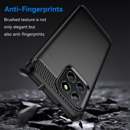 Husa Carbon compatibila Honor X8b, Tech AntiSoc, Negru