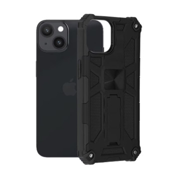 Husa Antisoc compatibila Apple iPhone 15 Plus, Blazor Magnetica, Ultra Grip, Super Protect, Negru