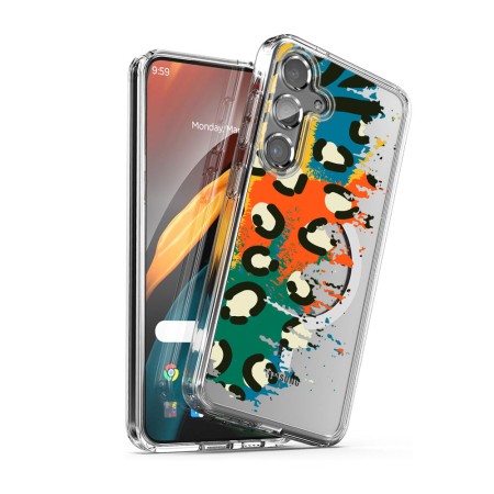 Husa pentru Samsung Galaxy A56 5G, Atasare Magnetica, MagSafe, Pattern Skin 49, Clear