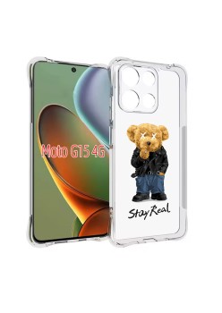 Husa Antisoc pentru Motorola Moto G15, AirBag PRO, Clear, Stay Real