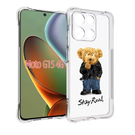 Husa Antisoc pentru Motorola Moto G15, AirBag PRO, Clear, Stay Real