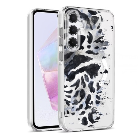 Husa pentru Samsung Galaxy A35 5G, Atasare Magnetica, MagSafe, Pattern Skin 50, Clear