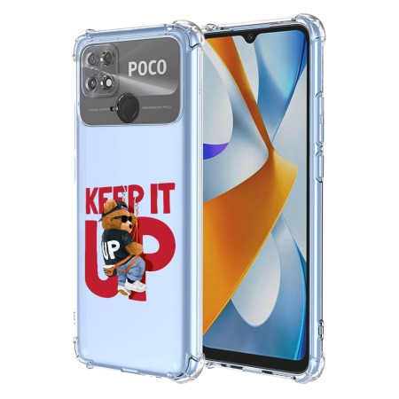 Husa Antisoc pentru Xiaomi Poco C40, AirBag PRO, Clear, Keep it Up