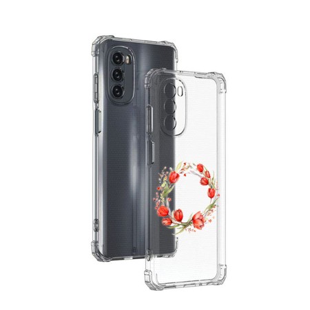 Husa Antisoc pentru Motorola Moto G62, AirBag, Pink wreath 15, Clear 