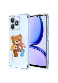 Husa Antisoc pentru Realme C51, AirBag Love Is Colorful, Clear