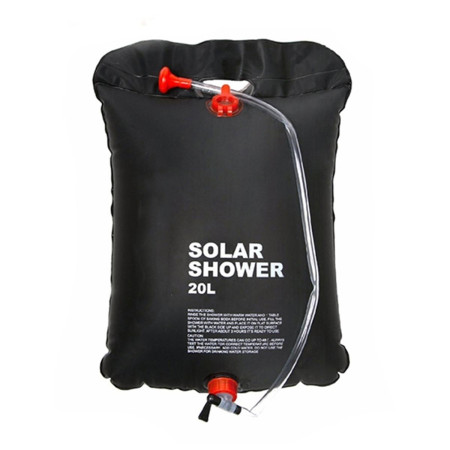 Dus solar suspendat pentru camping sau plaja, capacitate 20l, culoare Neagra