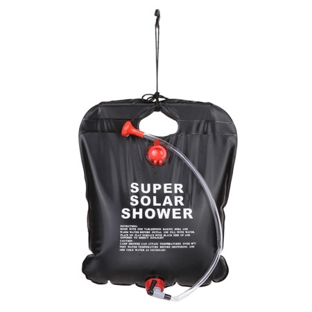 Dus solar suspendat pentru camping sau plaja, capacitate 20l, culoare Neagra