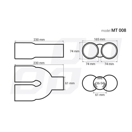 Ornament toba esapament din otel inoxidabil MT 008