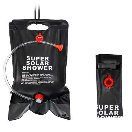 Dus solar suspendat pentru camping sau plaja, capacitate 20l, culoare Neagra