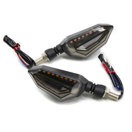 Set 2 lampi Semnalizare Moto cu LED, cu 2 functii, pozitie si semnalizare, 12V