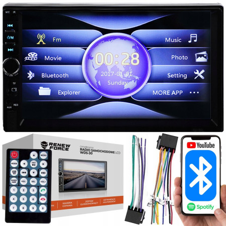 Player Video Auto cu TouchScreen de 7 inch, 2DIN, 4 x 50W, WDS-30 cu Bluetooth, Handsfree, Radio, MP3, WMA, MP4, AUX, Card, Telecomanda, Functie Camera Marsarier