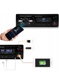 Player Auto 1DIN, 4 x 50W, AW1003, cu Bluetooth, Radio, MP3, AUX, Card, Telecomanda