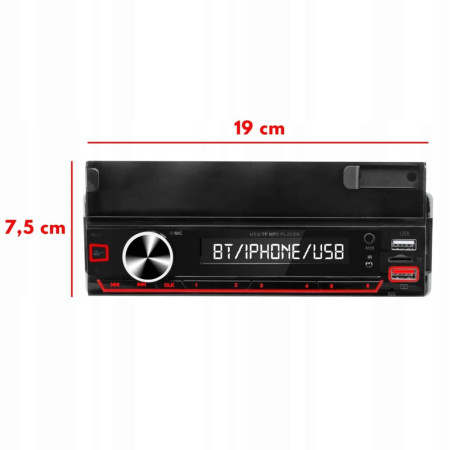 Player Auto cu Suport Telefon, Telecomanda pe volan, Bluetooth, Radio, MP3, AUX, Card, RGB, 4 x 50W, model XBASS 7011X