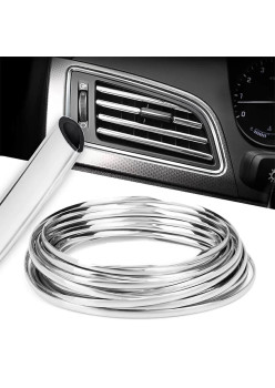 Banda Ornament Auto tip "U" pentru muchii sau grila ventilatie, 15m liniari, Silver