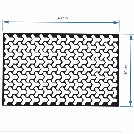 Setx 2 folii autoadezive decupate de decorarea a stopurilor auto, 2 x 48 x 30cm, Honeycomb, Negru Mat