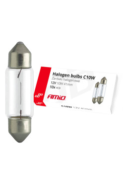 Set 10 becuri cu halogen C10W Festoon, 41mm, 12V