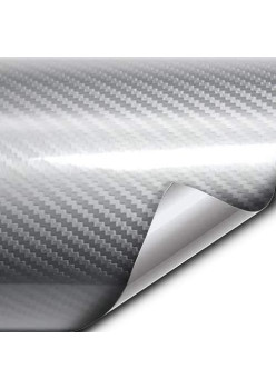 Folie colantare auto Carbon 5D Lacuit Argintiu (3,0m x 1,52m)