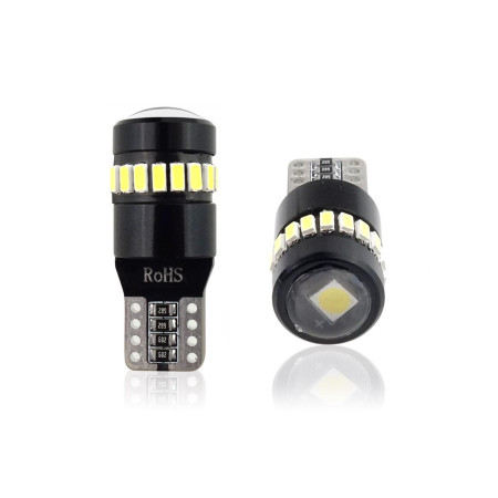 Set becuri auto cu LED CANBUS compatibil T10 W5W 19 SMD Alb 12V, destinat competitiilor auto sau off-road