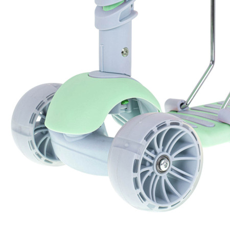 Tricicleta + Trotineta + Skateboard (3in1) roti iluminate LED - VERDE