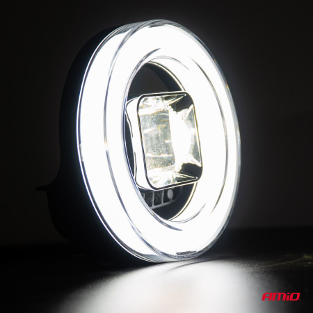 Proiector LED cu Angel Eye, ATV, SSV, 45W, 8000lm, 9-36V, 114,5 x 114,5 x 52 mm, pozitie, semnalizare, faza lunga/scurta, pentru Off-Road