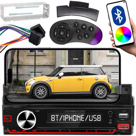 Player Auto cu Suport Telefon, Telecomanda pe volan, Bluetooth, Radio, MP3, AUX, Card, RGB, 4 x 50W, model XBASS 7011X