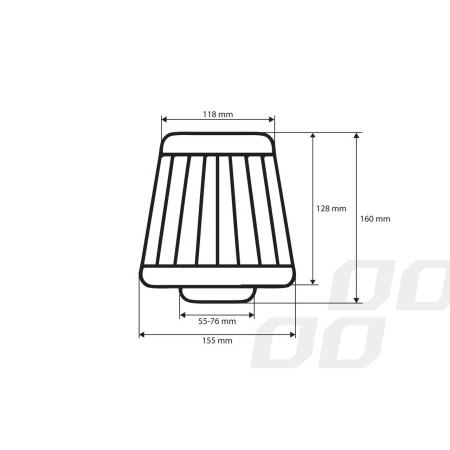 Filtru de aer conic rosu cu 3 adaptoare