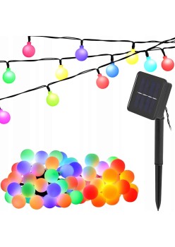 Ghirlanda Magica Luminoasa de exterior cu 50 LED-uri Multicolore, 8 functii si Panou Solar, lungime 6,7 m