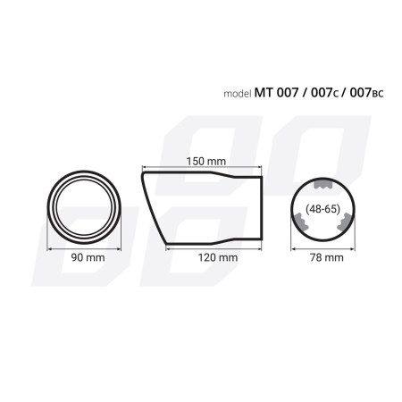 Ornament toba esapament din otel inoxidabil MT 007C cu finisaj carbon