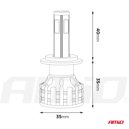 Instalatie LED COB 2Side AMiO, compatibil H9, H9, H11, destinat competitiilor auto sau off-road