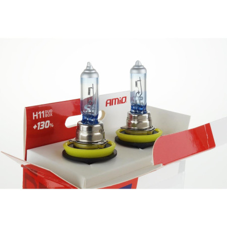 Set becuri cu halogen H11 12V 55W LumiTec LIMITED + 130% DUO BOX