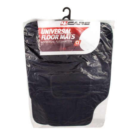 Set de covorase universale din mocheta culoare neagra, 4CARS