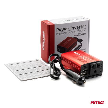 Convertor de tensiune 12V -> 230V, 150W/300W, 2 x USB 5V