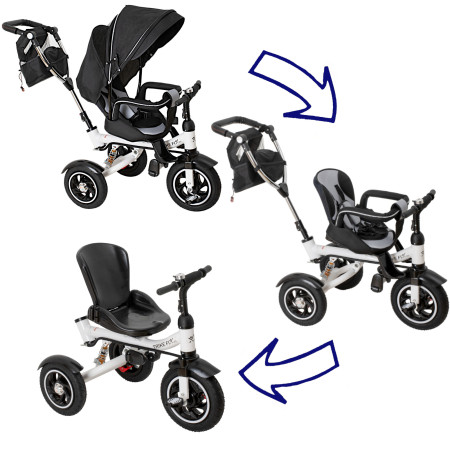 Tricicleta si Carucior pentru copii Premium TRIKE FIX V3 culoare Gri